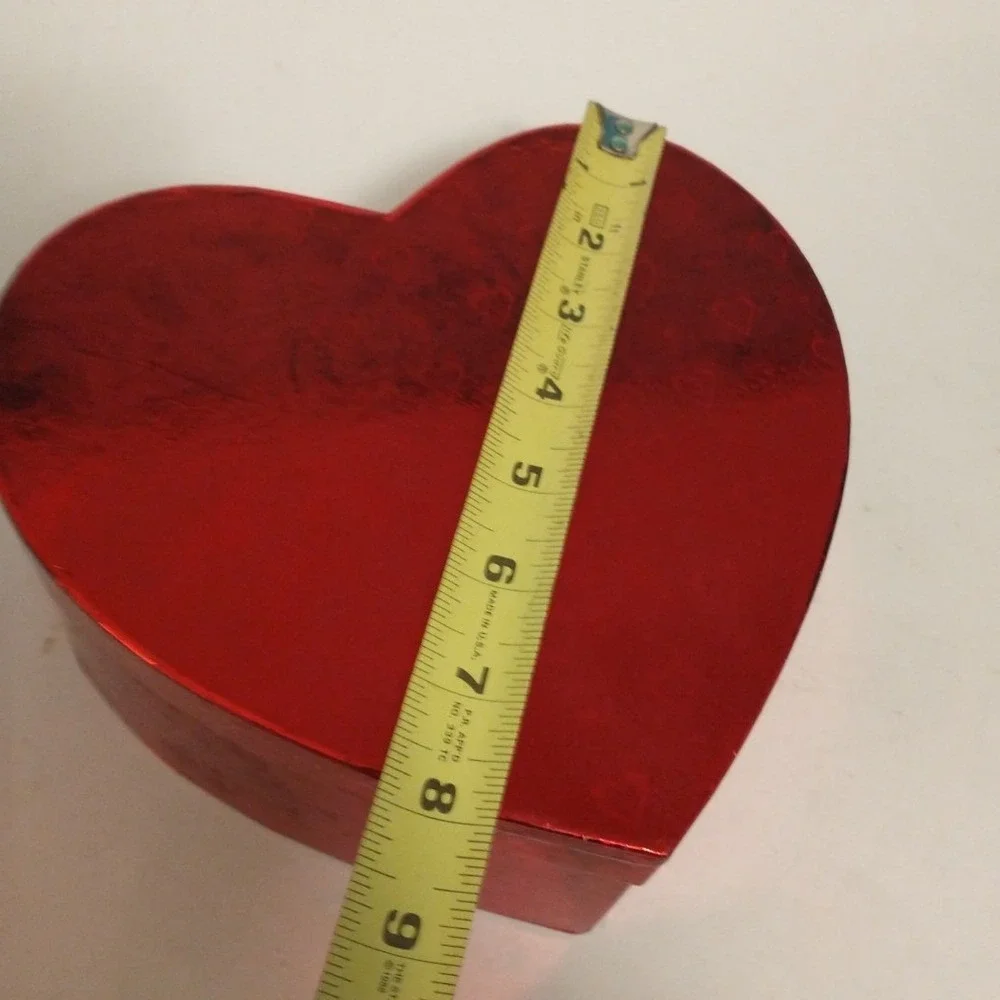 Just For You Glossy Red Heart Gift Box Reflective Wedding Favor Bouquet Romance